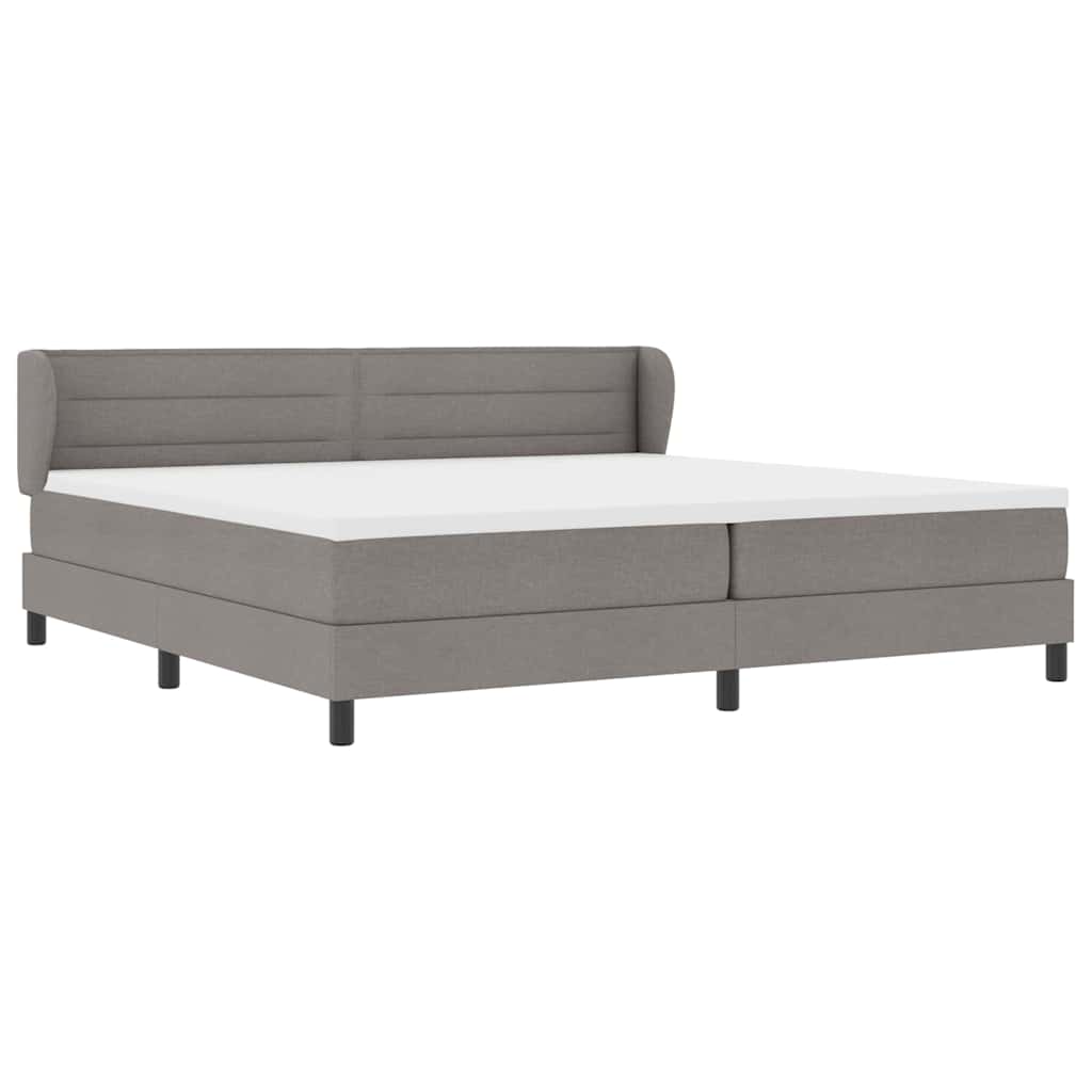 Postel s boxspringem s matrací s čelo Taupe 200 x 200 cm textil - obrázek 6