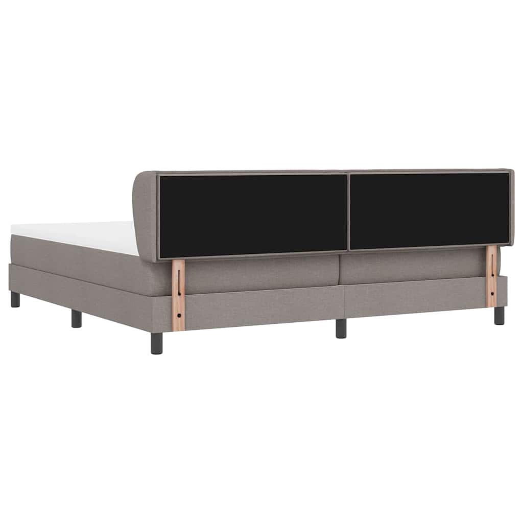 Postel s boxspringem s matrací s čelo Taupe 200 x 200 cm textil - obrázek 9