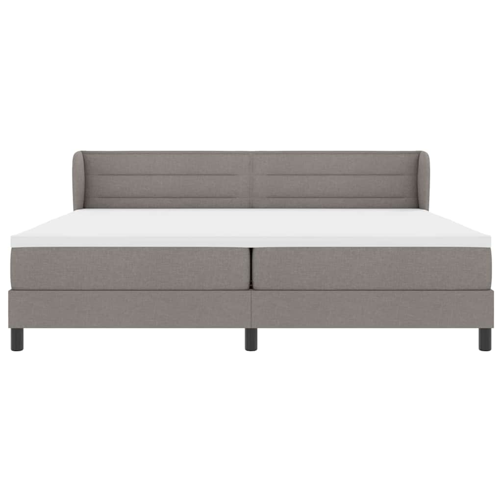 Postel s boxspringem s matrací s čelo Taupe 200 x 200 cm textil - obrázek 7