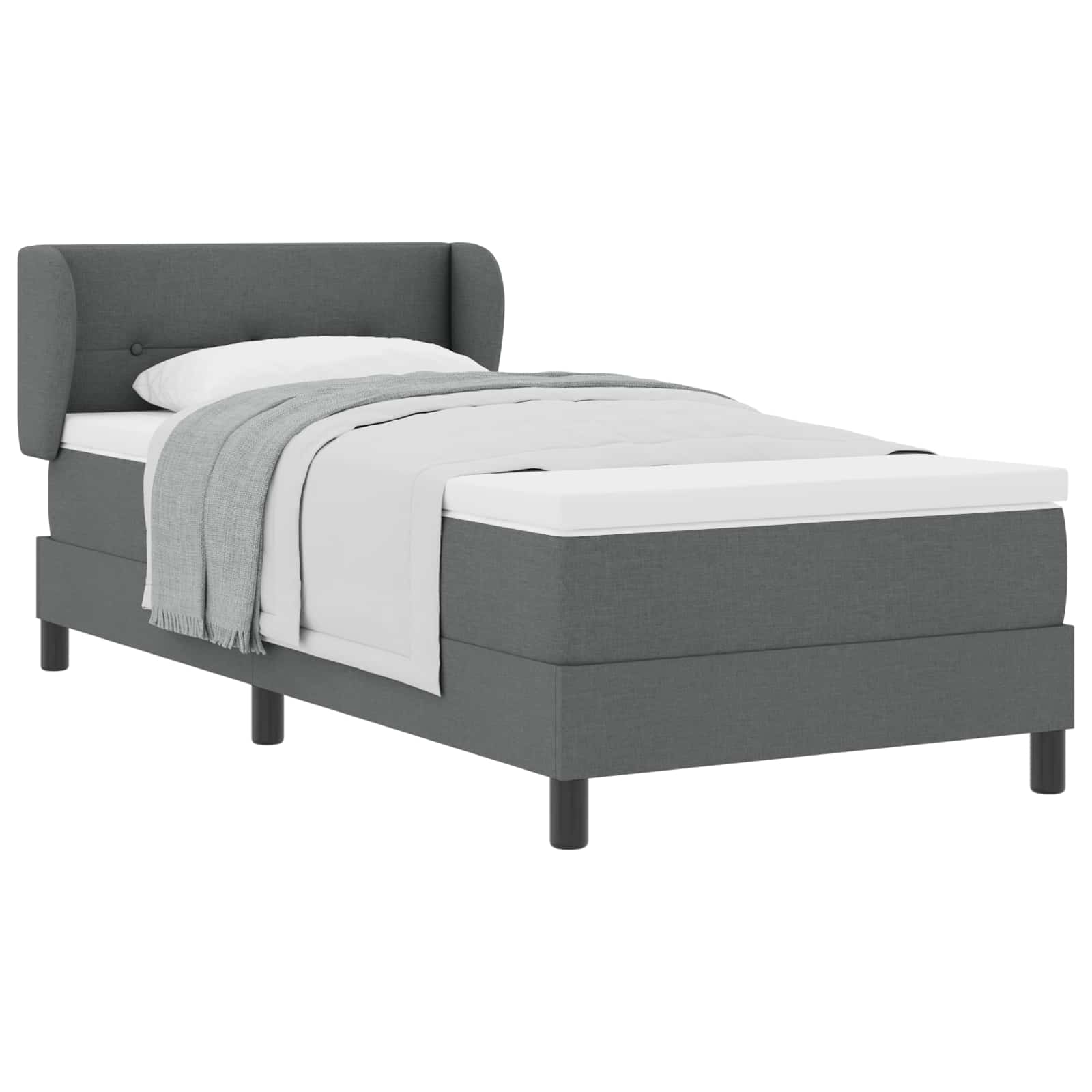 Thumbnail - vidaXL Boxspringbett mit Matratze Dunkelgrau 80 x 200 cm Stoff