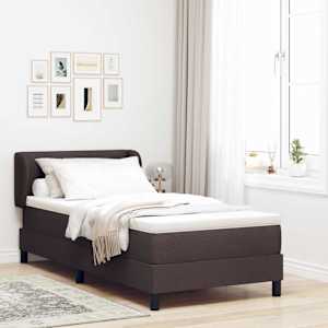 Postel s boxspringem s čelo Tmavě hnědá 80 x 200 cm textil - obrázek 1