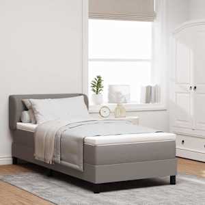 Postel s boxspringem s matrací s čelo Taupe 80 x 200 cm textil - obrázek 1