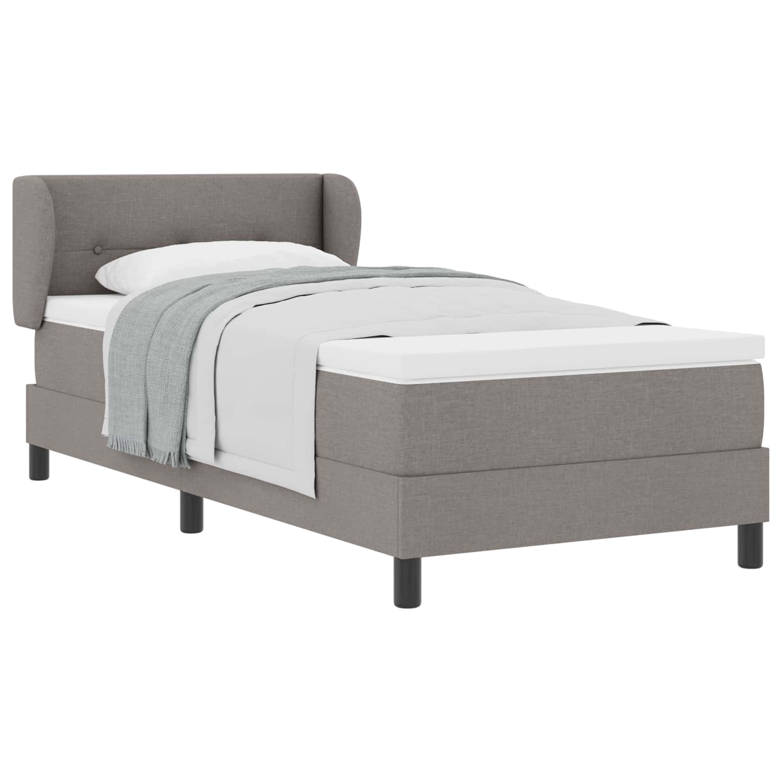 Thumbnail - vidaXL Boxspringbett mit Matratze mit Kopfteil Taupe 80 x 200 cm Stoff