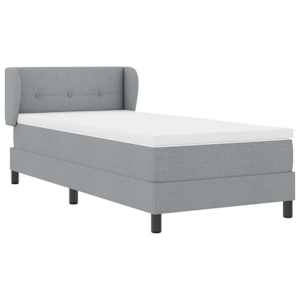 Postel s boxspringem s čelo Světle šedá 90 x 190 cm textil - obrázek 6