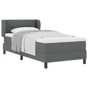 Postel s boxspringem s čelo Tmavě šedá 90 x 190 cm textil - obrázek 2