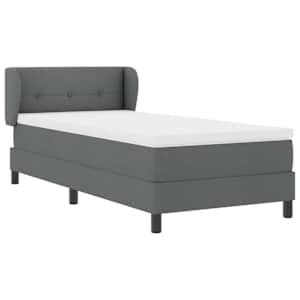 Postel s boxspringem s čelo Tmavě šedá 90 x 190 cm textil - obrázek 6