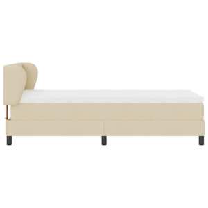 Postel s boxspringem s čelo Krémová 90 x 190 cm textil - obrázek 8