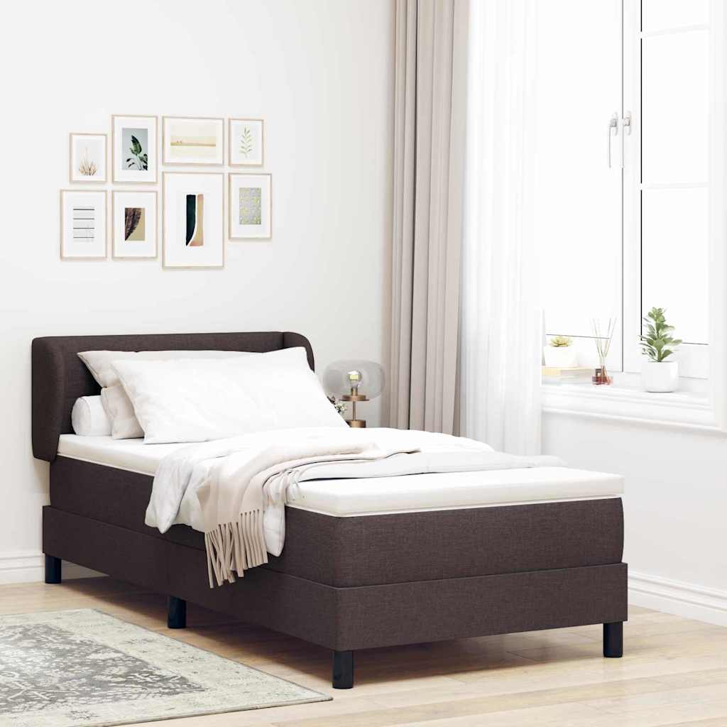 Box Springi Voodi Kummiga Tumepruun 100x200 cm