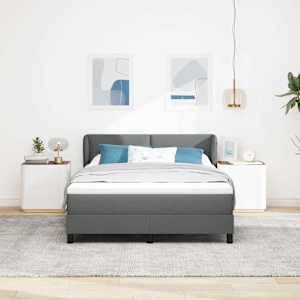 Postel s boxspringem s matrací Tmavě šedá 140 x 190 cm textil - obrázek 3