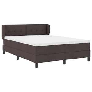 Postel s boxspringem s čelo Tmavě hnědá 140 x 190 cm textil - obrázek 6
