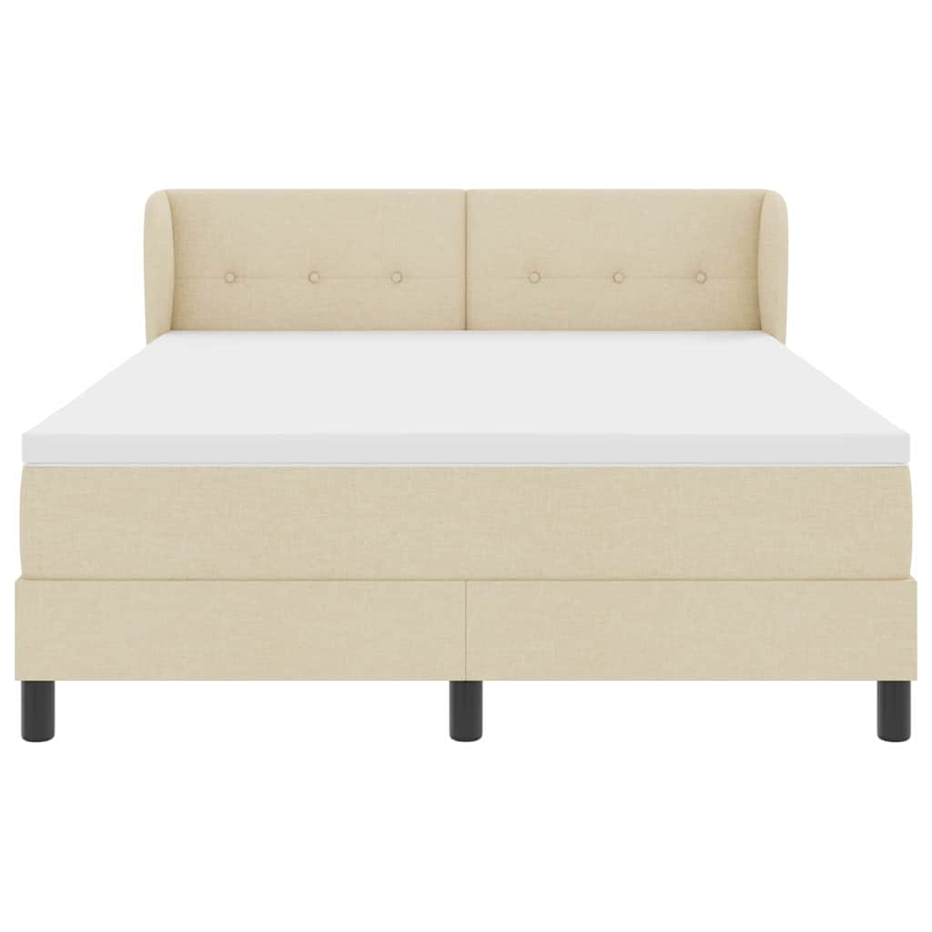 Postel s boxspringem s matrací Krémová 140 x 190 cm textil - obrázek 7
