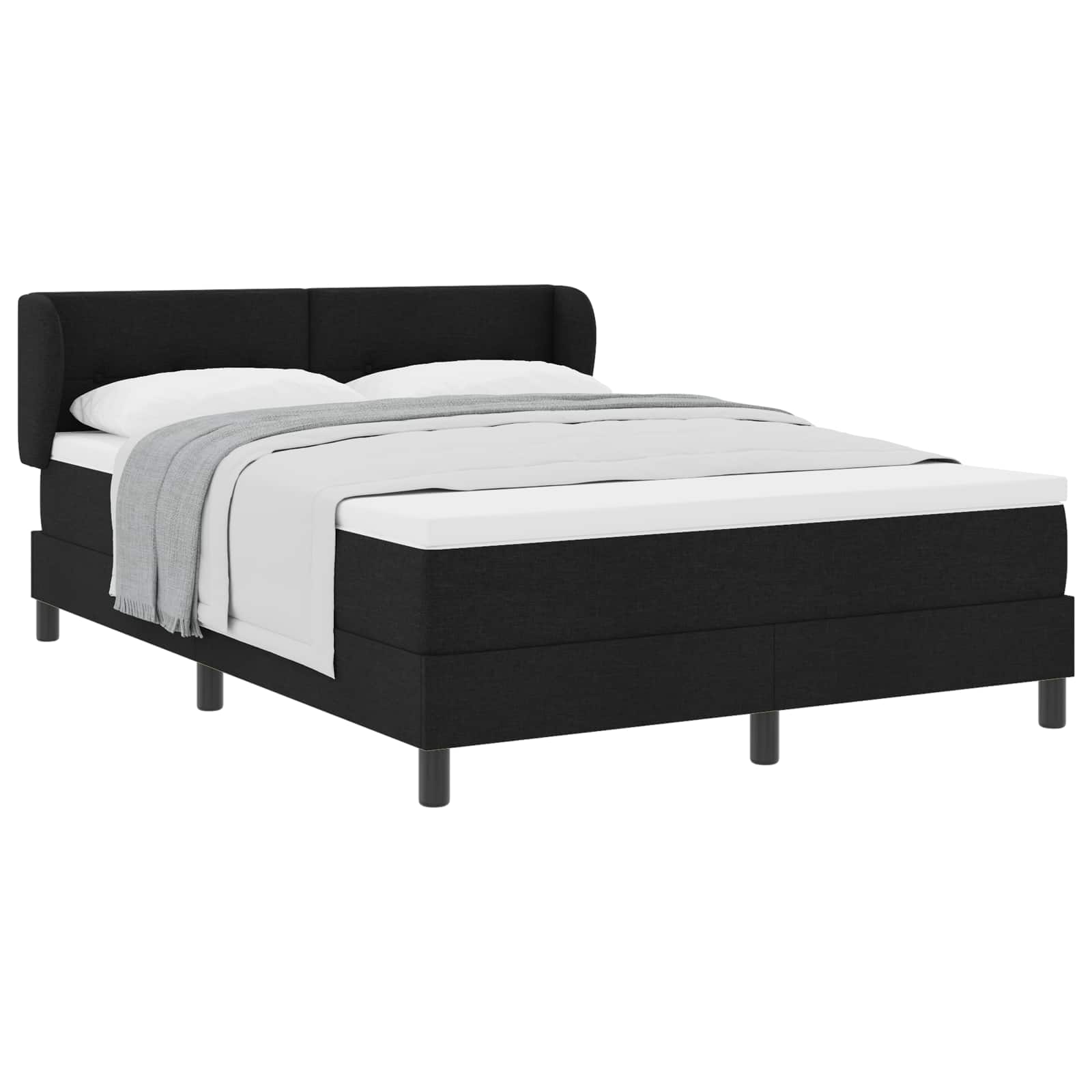 Thumbnail - vidaXL Boxspringbett mit Matratze Schwarz 140 x 200 cm Stoff