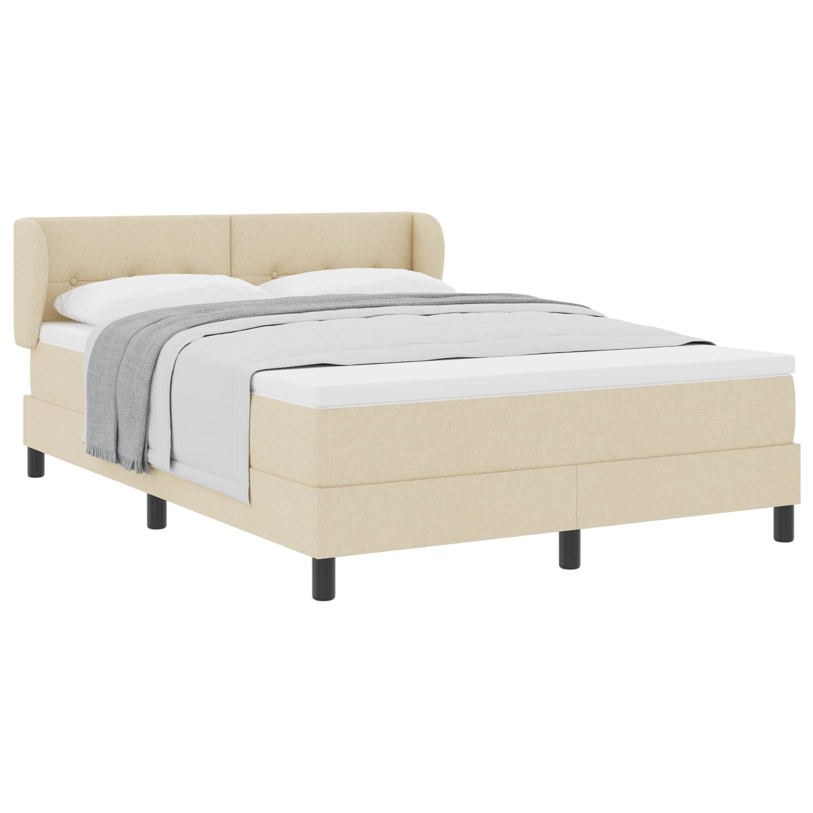 Thumbnail - vidaXL Boxspringbett mit Matratze Creme 140 x 200 cm Stoff