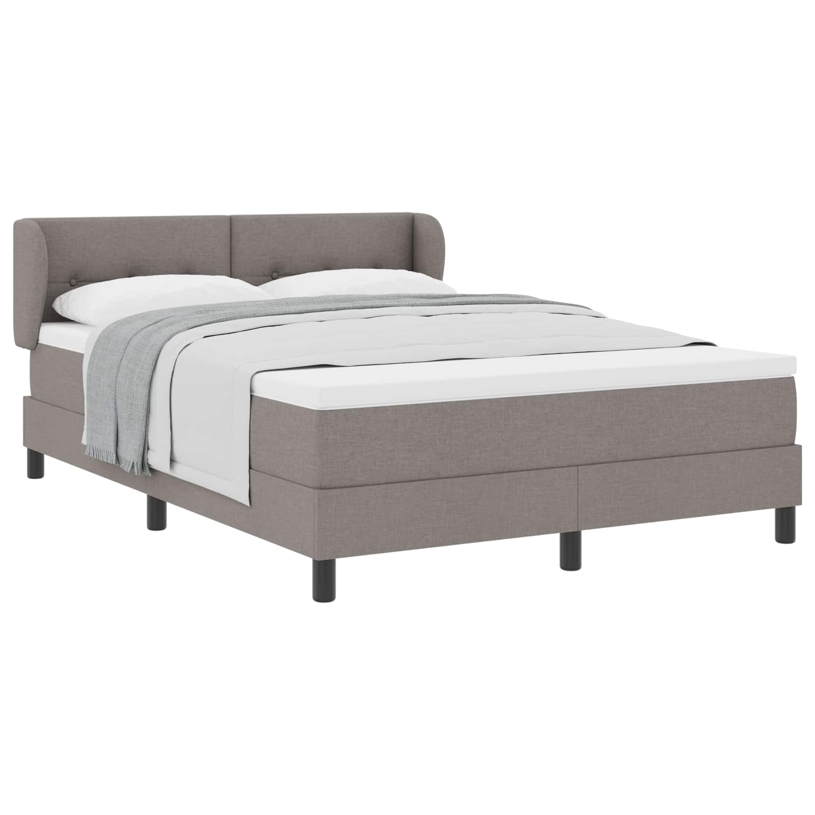 Thumbnail - vidaXL Boxspringbett mit Matratze Taupe 160 x 200 cm Stoff