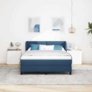 Postel s boxspringem s čelo Modrá 160 x 200 cm textil - obrázek 3
