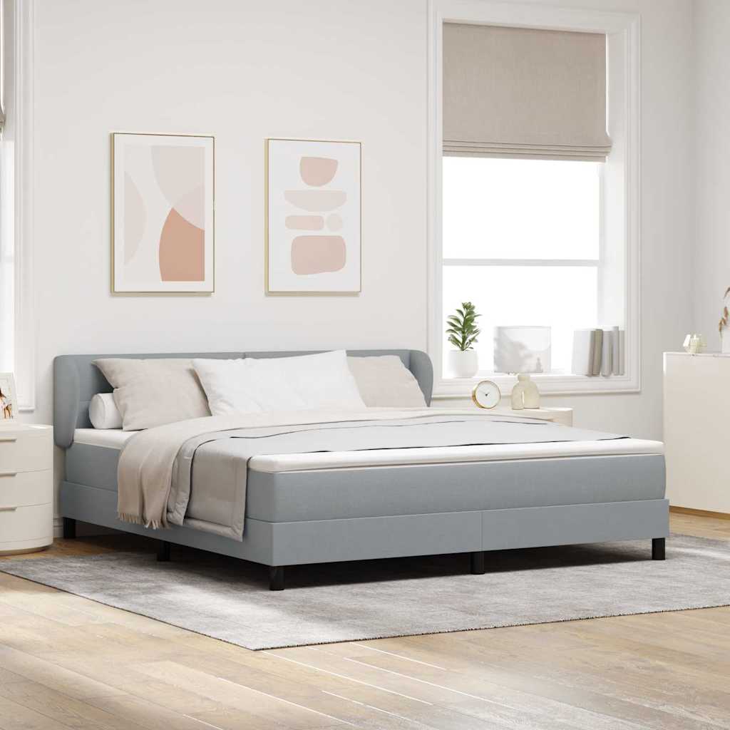 Box Spring Voodi Madratsiga Helehall 180x200 cm Kangas