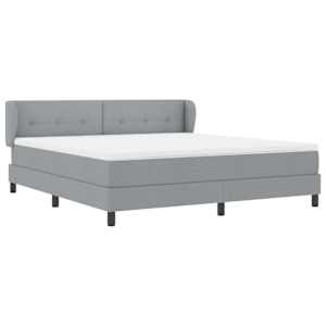 Postel s boxspringem s čelo Světle šedá 180 x 200 cm textil - obrázek 6