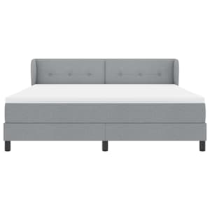 Postel s boxspringem s čelo Světle šedá 180 x 200 cm textil - obrázek 7