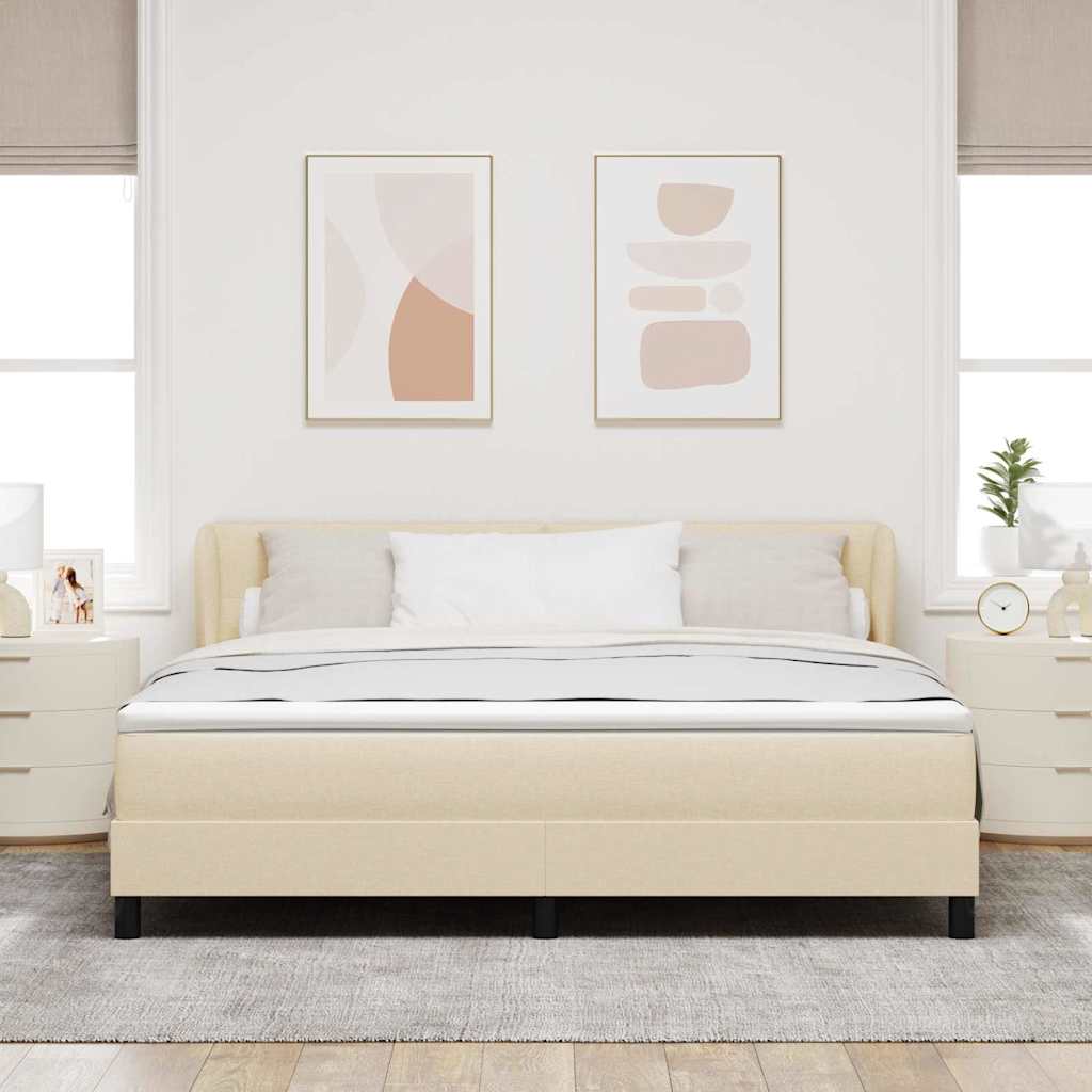 Postel s boxspringem s matrací Krémová 180 x 200 cm textil - obrázek 3