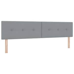 Postel s boxspringem s čelo Světle šedá 200 x 200 cm textil - obrázek 5