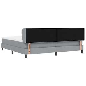 Postel s boxspringem s čelo Světle šedá 200 x 200 cm textil - obrázek 9