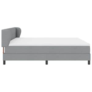Postel s boxspringem s čelo Světle šedá 200 x 200 cm textil - obrázek 8