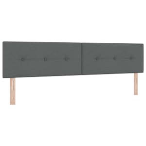 Postel s boxspringem s čelo Tmavě šedá 200 x 200 cm textil - obrázek 5