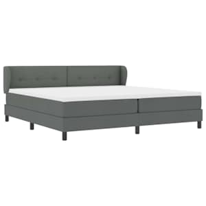 Postel s boxspringem s čelo Tmavě šedá 200 x 200 cm textil - obrázek 6