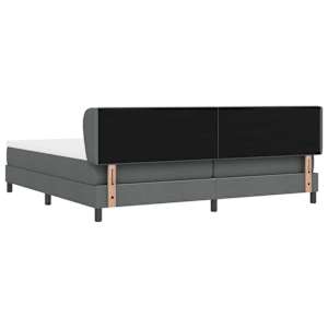 Postel s boxspringem s čelo Tmavě šedá 200 x 200 cm textil - obrázek 9