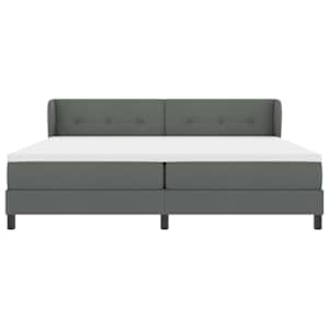 Postel s boxspringem s čelo Tmavě šedá 200 x 200 cm textil - obrázek 7