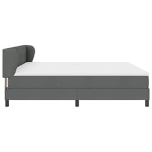 Postel s boxspringem s čelo Tmavě šedá 200 x 200 cm textil - obrázek 8