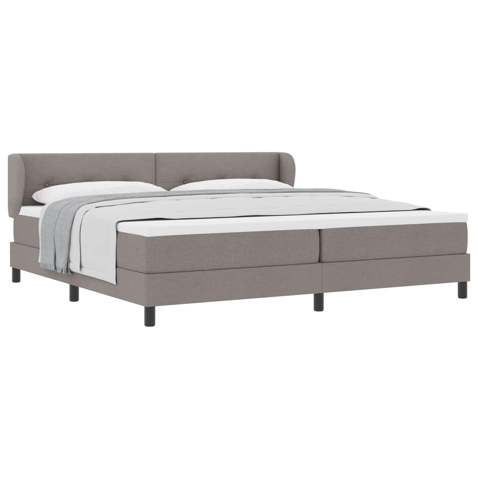 Postel s boxspringem s matrací s čelo Taupe 200 x 200 cm textil - obrázek 2