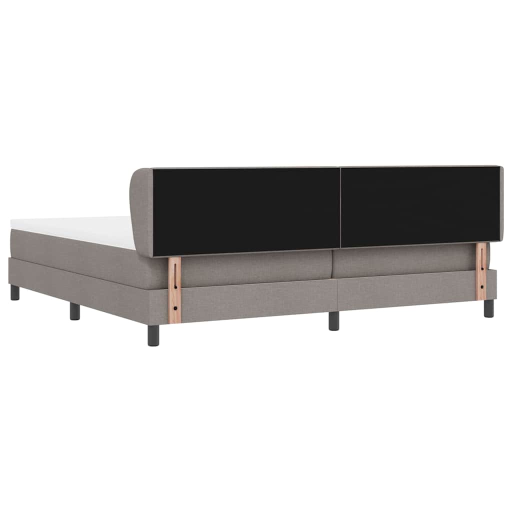 Postel s boxspringem s matrací s čelo Taupe 200 x 200 cm textil - obrázek 9