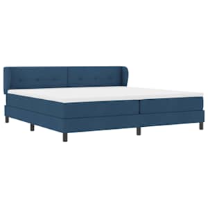 Postel s boxspringem s čelo Modrá 200 x 200 cm textil - obrázek 6