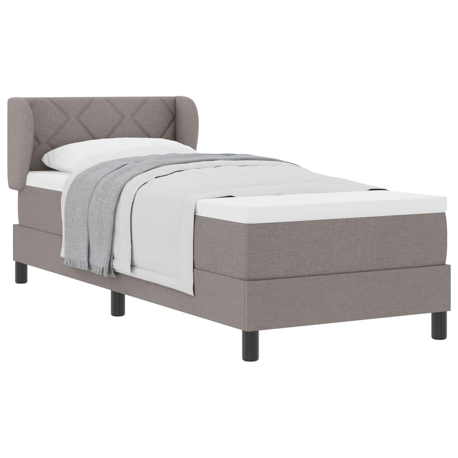 vidaXL Boxspringbed met hoofdeinde Taupe 80 x 200 cm Stof, foto 3
