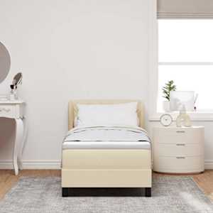 Postel s boxspringem s čelo Krémová 80 x 200 cm textil - obrázek 3