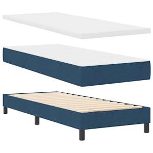 Postel s boxspringem s čelo Modrá 80 x 200 cm textil - obrázek 4