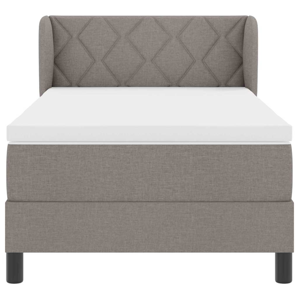 Postel s boxspringem s matrací s čelo Taupe 90 x 190 cm textil - obrázek 6