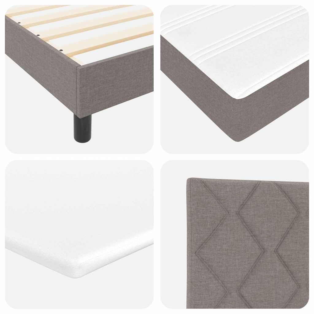 Postel s boxspringem s matrací s čelo Taupe 90 x 200 cm textil - obrázek 10