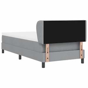 Postel s boxspringem s čelo Světle šedá 100 x 200 cm textil - obrázek 9