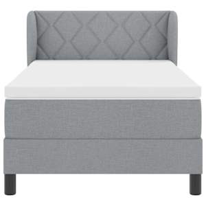 Postel s boxspringem s čelo Světle šedá 100 x 200 cm textil - obrázek 7