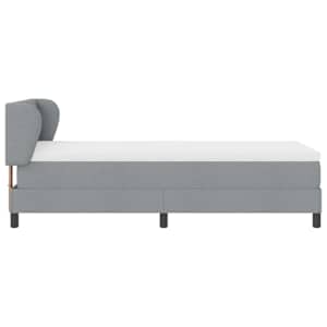 Postel s boxspringem s čelo Světle šedá 100 x 200 cm textil - obrázek 8