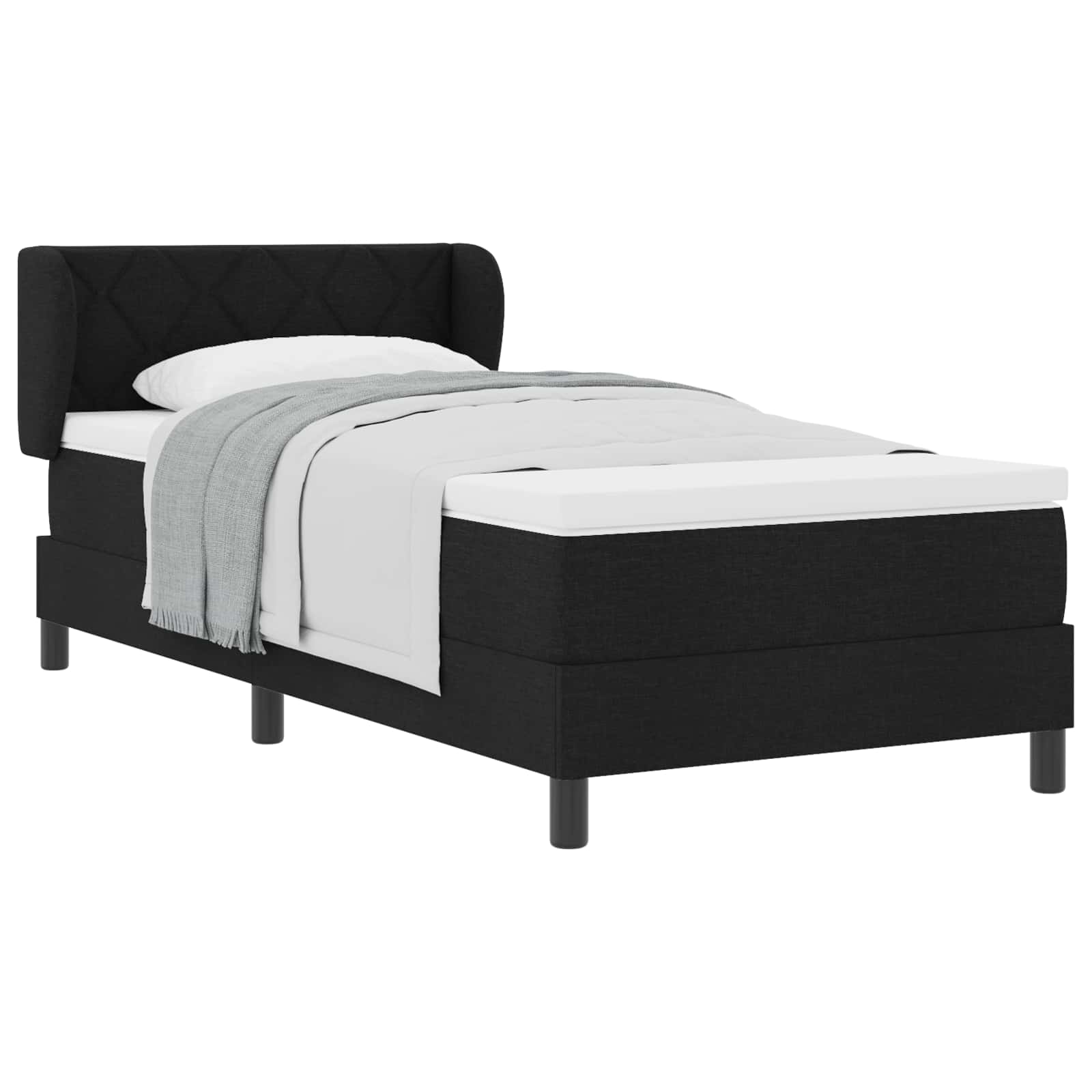 Thumbnail - vidaXL Boxspringbett mit Matratze Schwarz 100 x 200 cm Stoff