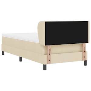 Postel s boxspringem s čelo Krémová 100 x 200 cm textil - obrázek 9