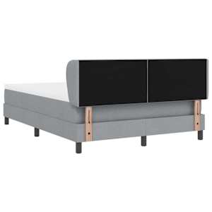 Postel s boxspringem s čelo Světle šedá 140 x 190 cm textil - obrázek 9