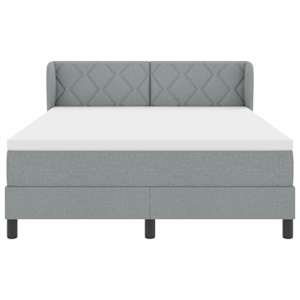 Postel s boxspringem s čelo Světle šedá 140 x 190 cm textil - obrázek 7