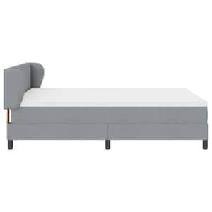 Postel s boxspringem s čelo Světle šedá 140 x 190 cm textil - obrázek 8