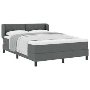 Postel s boxspringem s čelo Tmavě šedá 140 x 190 cm textil - obrázek 2