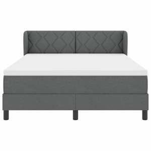 Postel s boxspringem s čelo Tmavě šedá 140 x 190 cm textil - obrázek 7