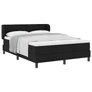 Postel s boxspringem s čelo Černá 140 x 190 cm textil - obrázek 2